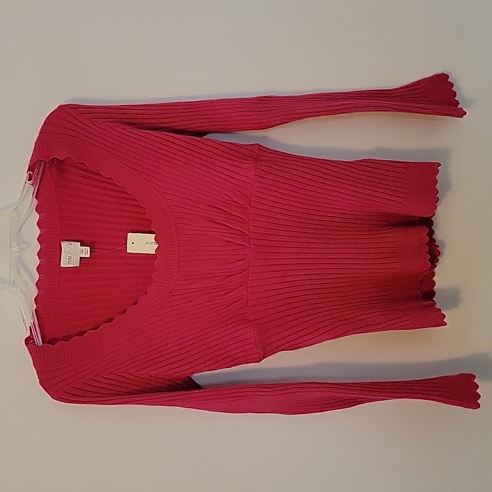 Francesca's Jun & Ivy Scoop Neck Ribbed Sweater, X-Large